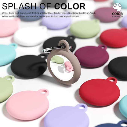 oakxco Brown Airtag Keychain Silicone, Airtag Holder with Key Ring, Air Tag Cover Cute Accessories for Kids, Luggage, Car Dog Collar, Car, Compatible with Apple Airtag Case Fall Color