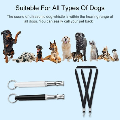 2 Pack Ultrasonic Dog Whistles - Stop Dog Barking, Professional Silent Recall Training Whistle, Ultra-Wide Frequency for All Dog Breeds