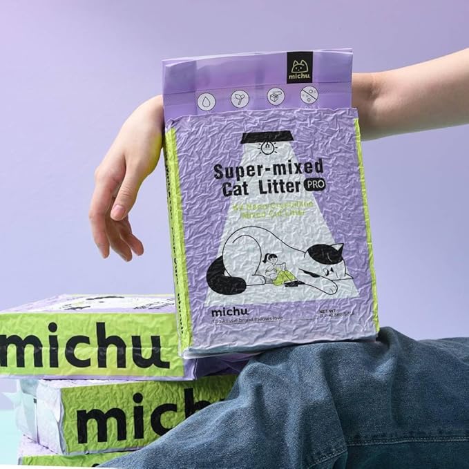 Michu Mixed Tofu Cat Litter, Heavy Duty Flushable Kitty Litter, 5.5Lb/88Oz (3 Pack, Original)
