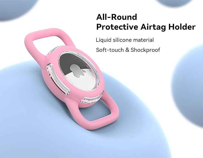 Waterproof Airtag Holder for Dog Collar, Soft Full-Body Protective Airtag Holder for Dog & Cat Collars, Ultra-Durable, Easy Installation, Lightweight Clear Airtag Case (Pink, Regular)