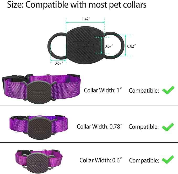 Dog Collar Airtag Holder 4 Pack, Waterproof Companion of Air Tag Trackers Locator Case, Protective itag Apple GPS Holder Compatible with Cat Collars, Silicone Dog airtag Holder