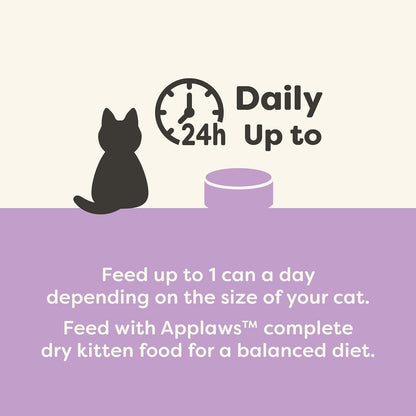 Applaws Natural Wet Kitten Food in Broth, Limited Ingredient Canned Wet Kitten Food, No Additives, Made with Natural Ingredients, Tuna Fillet in Broth (6 x 2.47oz Cans)