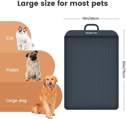 Gardner Pet Silicone Dog Food Water Mat for Floors Waterproof Anti-Slip Dog Bowl Large Mats for Food and Water to Prevent Spills for Dogs, Cats.