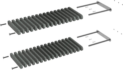 Wall Mounted Cat Steps Short Shelves (2) by Pryde Pets - Stairs for Walkways, 100% Sustainable PET Felt Feline Enrichment Climber Furniture for Indoor Cats, Modern Climbing Gym Design (Charcoal)