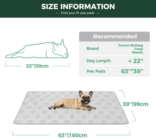FXW Washable Pee Pads for Dogs, Puppy Pads with Super Absorbent, Specifically Designed for FXW Rollick/Homeplus 24inch 6 Panels Dog Playpen, 63" × 39" Rectangle, Khaki, 1 Pack