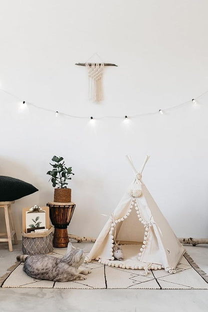 MINICAMP Pet Teepee Bed for Cats – Cozy Cat Beds for Indoor Cats – Luxury Pet House & Hideaway Bed for Cats & Small Animals - Made in EU (Small)