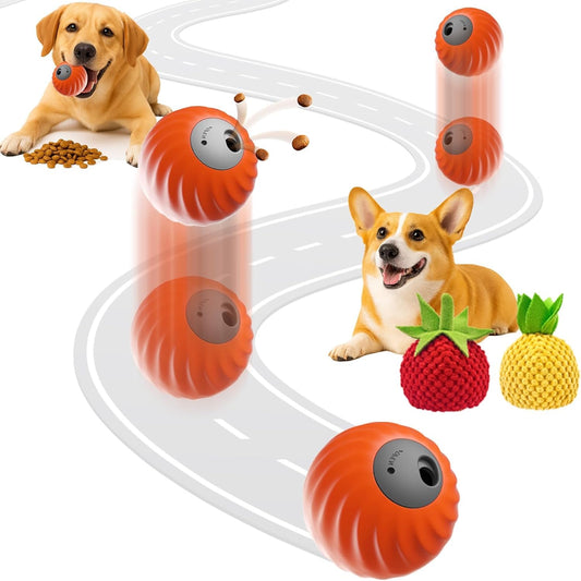 Zoomie 2.0 Buddy â Smart Touch Interactive Dog Toy | 2 in 1 Interactive Dog Balls ïŒ Pet Feeder | USB-C Rechargeable | for Small Or Medium Dogs (Orange)