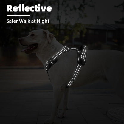 PUPTECK No Pull Dog Harness Small Sized, Adjustable Reflective Dog Harness with Handle Easy Control, Comfortable Soft Padded Pet Vest Harness for Small Dogs, Black S