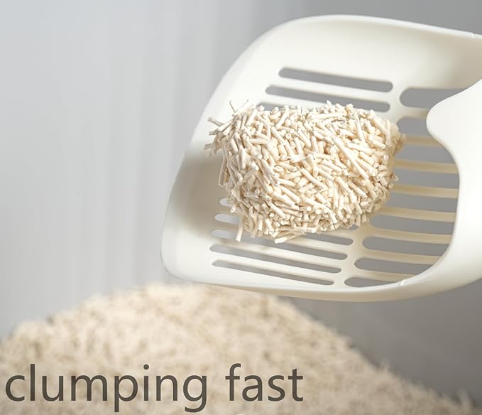 Tofu Cat Litter 5.6LB Fast Clumping, Dust-Free,100% Food Grade Raw Materials, Clumping,Flushable,Ultra Absorbent and Fast Drying,Solubility in Water,Really Dust-Free,Less Scattering (1)