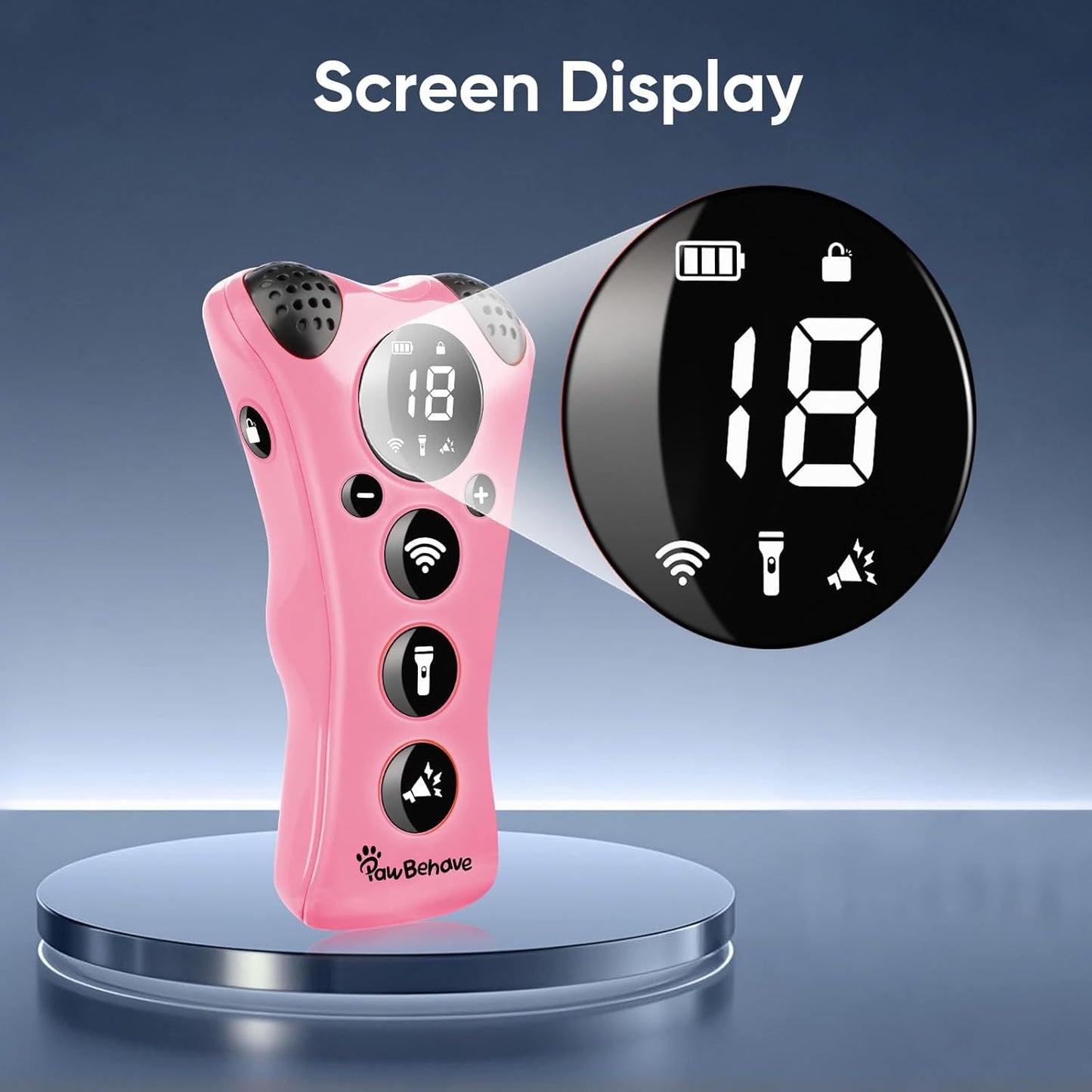 Ultrasonic Dog Bark Deterrent Device –10-Level Adjustable Anti Barking Trainer with Flashlight, Strobe, E-Clicker(18 Whistle Sounds)–No Shock, Collar-Free Dog Behavior Correction Devices