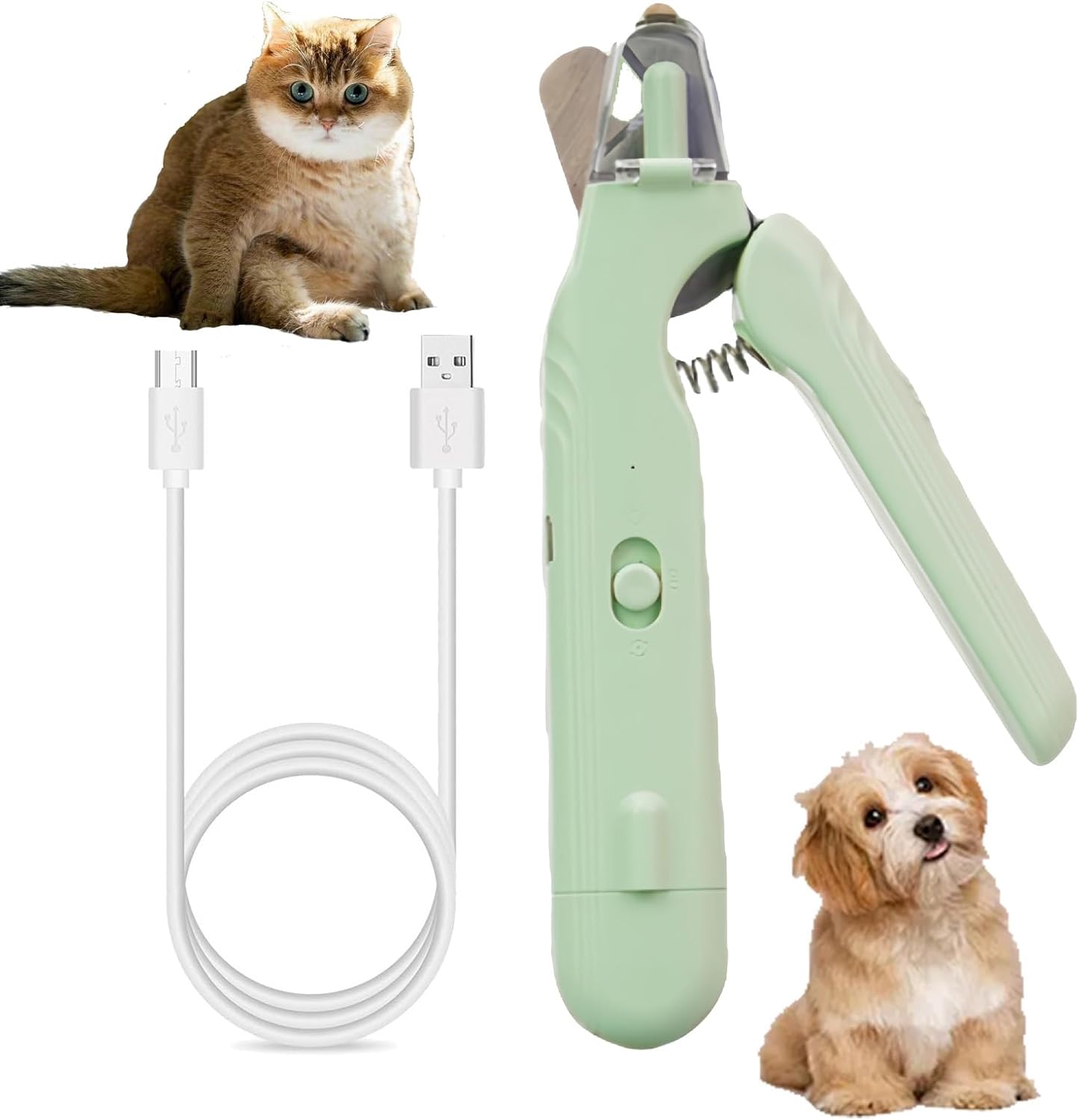 2 In 1 Pet Nail Clipper and Grinder, Professional Electric Rechargeable Pet Nail Fast Trimmer, Painless, Claw Care Grooming, Smoothing, Silent - Shockproof, For Small, Large Dogs & Cats, upgraded