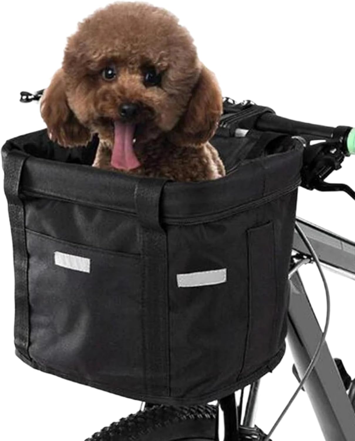 Bike Basket, 10kg Storng Bearing Foldable Bike Front Basket, Removable Dog Carrier for Handlebar, Machine Washable - Pawvie