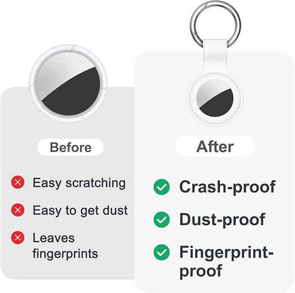 Case for AirTag 2nd Gen (2026) & 1st Gen, Silicone Holder Keychain Key Ring, Protective Cover for Apple for Air Tags, GPS Finder Accessories for Bags, Pets, Kids, Luggage, White