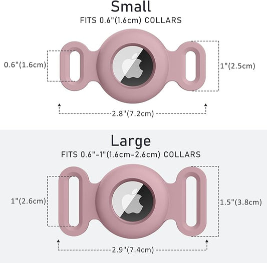 2 Pack Case for Airtag Dog Cat Collar Holder, Soft Silicone Anti-Lost Waterproof Protective Case Compatible with Apple Airtag, for Pet Dog Cat Collars Holder