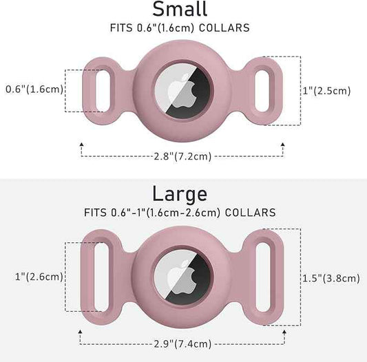 2 Pack Case for Airtag Dog Cat Collar Holder, Soft Silicone Anti-Lost Waterproof Protective Case Compatible with Apple Airtag, for Pet Dog Cat Collars Holder