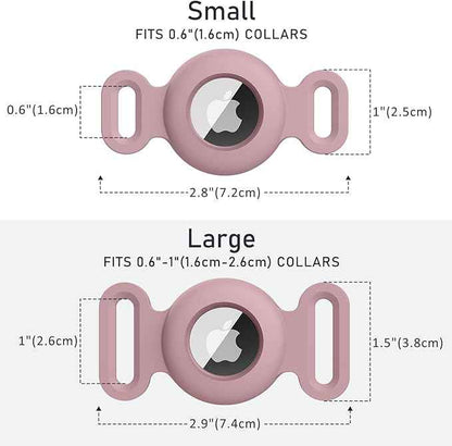 2 Pack Case for Airtag Dog Cat Collar Holder, Soft Silicone Anti-Lost Waterproof Protective Case Compatible with Apple Airtag, for Pet Dog Cat Collars Holder