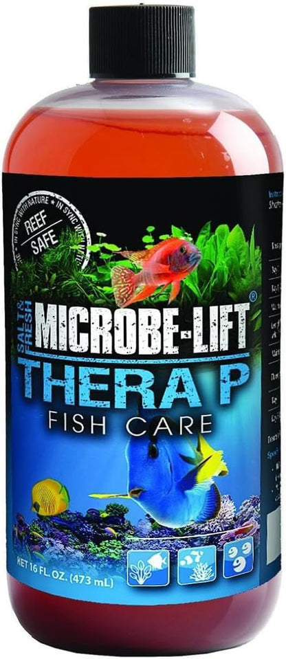 MICROBE-LIFT THERAPH16 TheraP Fish Care Treatment for Freshwater and Saltwater Home Aquariums and Tanks, 16 Ounces