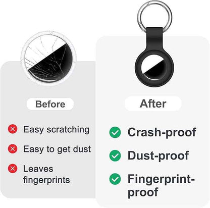 [2 Pack] Case for AirTag 2nd Gen (2026) & 1st Gen, Silicone Holder Keychain Key Ring, Protective Cover for Air Tags, GPS Finder Accessories for Bags, Pets, Kids, Luggage, Black/Red