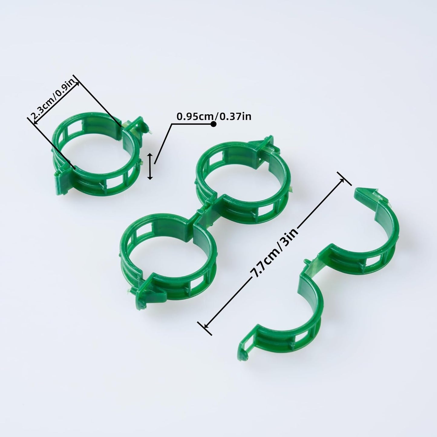 300 Pcs Plant Support Clips,Plastic Clips for Securing Plants,Tomato Vine Clips,Plant Fixing Clips,Garden Clips for Climbing Plants,Grape and Vine Vegetables (300, Green)