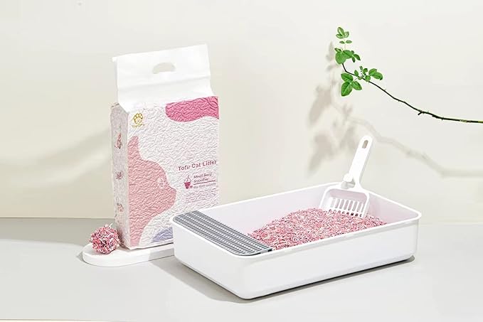 Tofu Cat Litter, Direct to Toliet, Natural and Biodegradable,Quick Clumping and Low Track, Dust Free, Strong Deodorizer with Maximum Water Solubility (6lb×4bags)