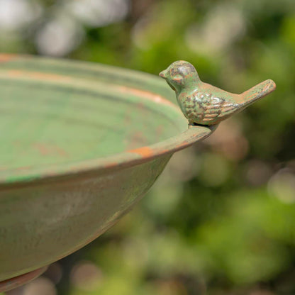 Zaer Ltd. Pedestal Style Birdbath (Green)