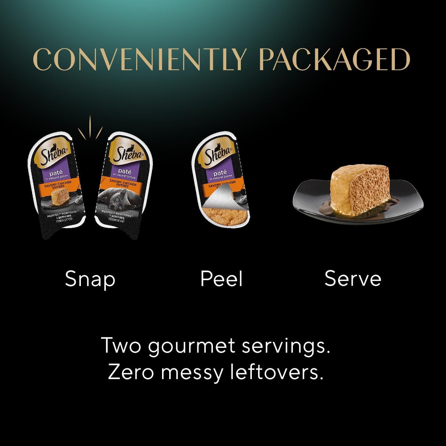 Sheba Perfect Portions Wet Cat Food Pate Savory Chicken, Roasted Turkey, with Sustainable Salmon, and Tender Whitefish & Tuna Variety Pack, 2.6 oz. Twin-Pack Trays (48 Count, 96 Servings)