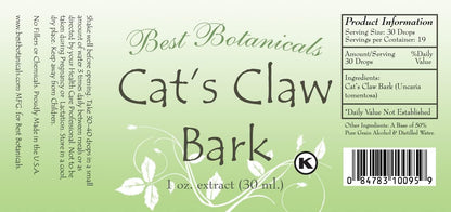 Best Botanicals Cat's Claw Bark Extract 1 oz.