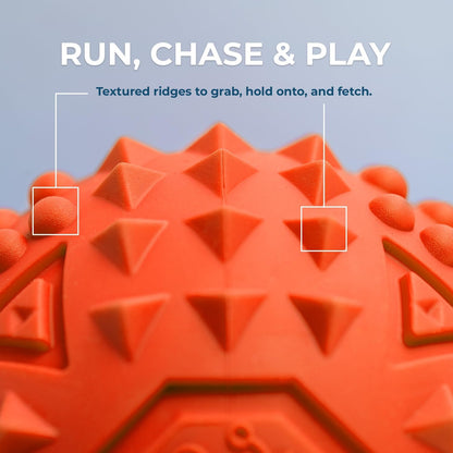 Best Pet Supplies Interactive Squeaky Dog Chew Toy, Ideal Dog Toys for Chewers, Small, Medium & Large Dogs, and Fetch Lovers - Spiky Ball (Blue, Orange), Medium 2.5"