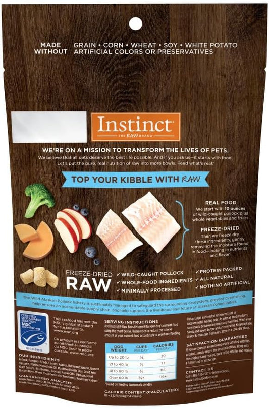 Instinct Raw Boost Mixers, Freeze Dried Dog Food Topper, Grain Free - Wild Caught Pollock, 5 oz. Bag