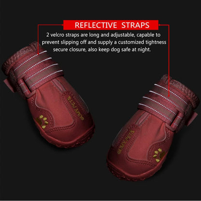 QUMY Dog Shoes for Large Dogs, Medium Dog Boots & Paw Protectors for Winter Snowy Day, Summer Hot Pavement, Water-Resistant in Rainy Weather, Outdoor Walking, Indoor Hardfloors Skid-Resistant Sole