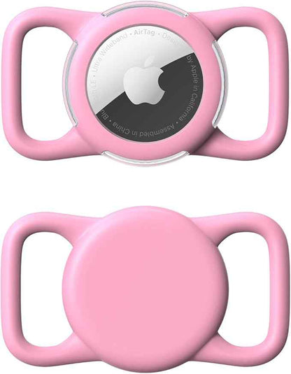 Waterproof Airtag Holder for Dog Collar, Soft Full-Body Protective Airtag Holder for Dog & Cat Collars, Ultra-Durable, Easy Installation, Lightweight Clear Airtag Case (Pink, Regular)