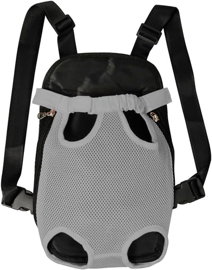 FEimaX Dog Carrier Backpack Pet Legs Out Front Cat Travel Bag, Adjustable Puppy Backpacks Carriers Hands-Free for Small Medium Dogs Cats Hiking Traveling Camping Daily Walking (Large, Grey)