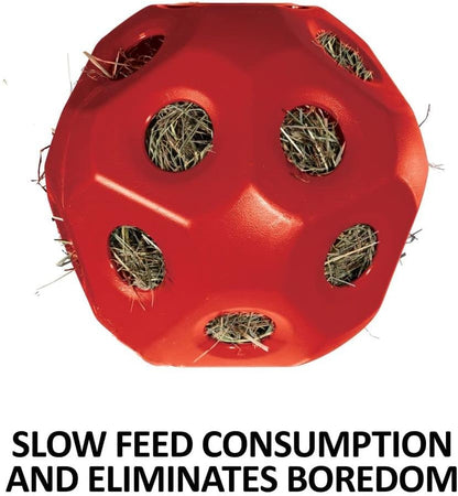 Schneiders Slow Feed Hay Ball Feeder for Horses | Color Red Horse Stable Companion | Slow Feed Consumption | Boredom Buster | Durable Polyethylene