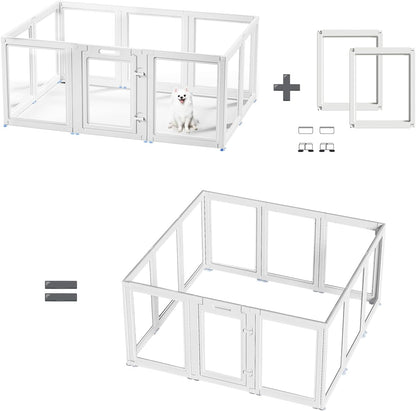 Acrylic Dog Playpen Suitable for Expanding Clear Dog Playpen Includes 2 I-Type Connectors and 2 Suction Cup Bases（30", 2PCS）
