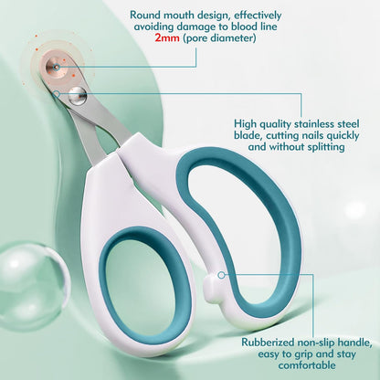 Cat Nail Clipper, Durable Stainless Steel Cat Nail Trimmer with Sharp Blade and Anti-Slip Handle, Professional Small Animal Claw Clippers for Cats Kittens Dogs Rabbits Guinea Pigs