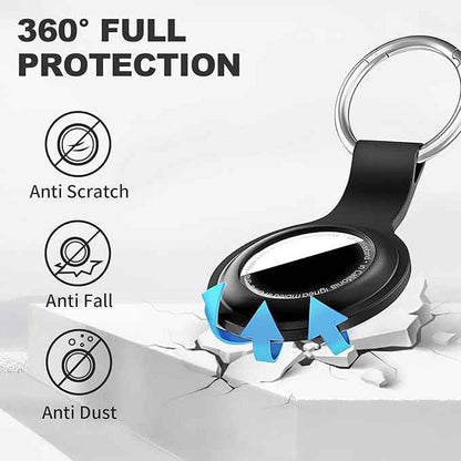 [2 Pack] Case for AirTag 2nd Gen (2026) & 1st Gen, Silicone Holder Keychain Key Ring, Protective Cover for Air Tags, GPS Finder Accessories for Bags, Pets, Kids, Luggage, Black+Pink