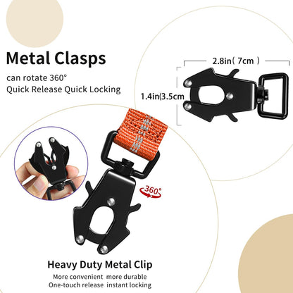 Heavy Duty Tactical Dog Leash, 4-6FT Shock Absorbing Bungee Leash with 2 Padded Handles, Metal Carabiner Clip, Car Seatbelt, Reflective leashes for Large Breed Dogs Medium Dog (Orange)
