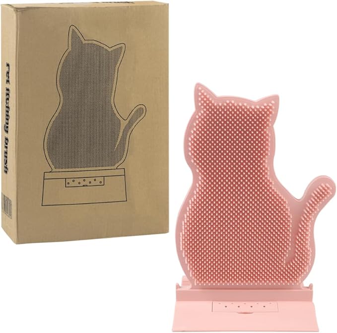 Cat Self Grooming Comb Brush with Catnip Wall Corner Groomer Brush Cats Face Scratchers for Indoor Dogs Fur pets
