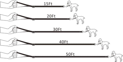 Dog/Puppy Obedience Recall Training Agility Lead - 20ft Long Training Leash，3/4in Wide - Great for Play, Camping, or Backyard (20 Feet, Black)