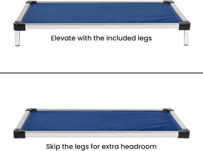 K9 Ballistics Chew Proof Armored Padded Dog Crate Bed, Virtually Indestructible, Legs Included (Blue Quartz, Medium (35" L x 22" W x 4.5" H))