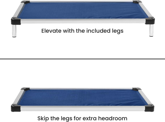 K9 Ballistics Chew Proof Armored Padded Dog Crate Bed, Virtually Indestructible, Legs Included (Blue, XX-Large (50" L x 33" W x 8" H))