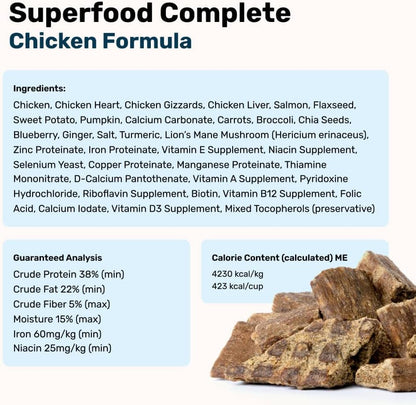 BADLANDS RANCH by Katherine Heigl- Superfood Complete, Air-Dried Adult Dog Food - High Protein, Zero Fillers, Superfood Nutrition (64 Ounce (Pack of 4), Chicken)