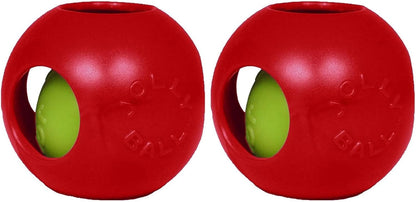 Jolly Pets Teaser Ball Dog Toy, Large/8 Inches, Red (Pack of 2)