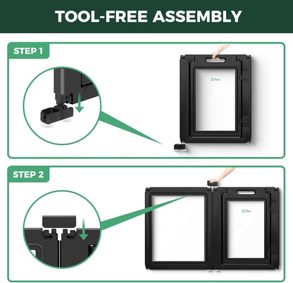 FXW AuraSpace Acrylic Indoor Unleashed Dog Playpen for Small and Medium Dogs, 30 Inch, 10 Panels, Black
