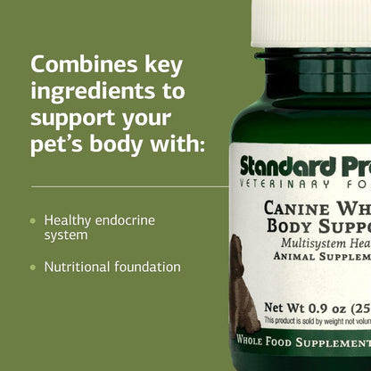Standard Process Inc. Canine Whole Body Support - Multisystem Support Supplement for Canines - Nutritional Powder for Daily Health Maintenance - Multisystem Supplement Formula - 25 g
