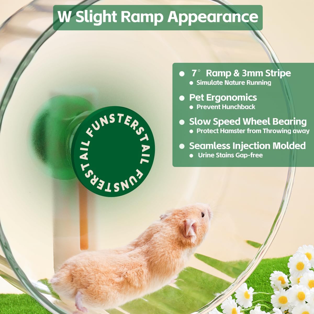 Super Silent Hamster Wheel 10.4 Inch, Magnetic Large Rat Wheel for Chinchilla, Gerbil, Guinea Pig, Cat, Mouse, Sugar Glider and Dwarf, Syrian Hamster Accessories (Avocado Green)