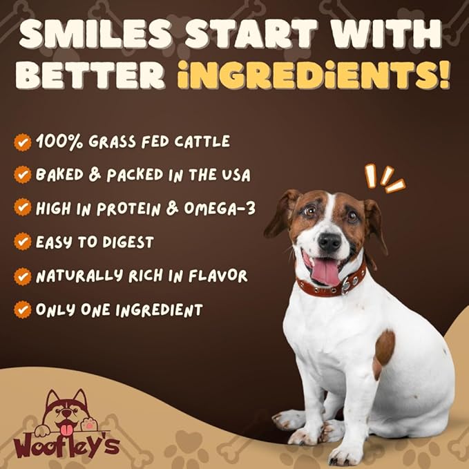 Woofley's 6 Inch Braided Collagen Sticks for Dogs - (50 Count) Bully Stick Rawhide Alternative Dog Chews No Hide Bones for Medium & Large Dogs