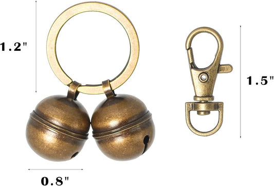 Copper Bells for Dog Collars with Snap Clips - Made of Pure Copper for Dogs/Cat - Clear Sound & No Rust - Save Birds Wildlife, Know Where Your Pet Christmas Sounds