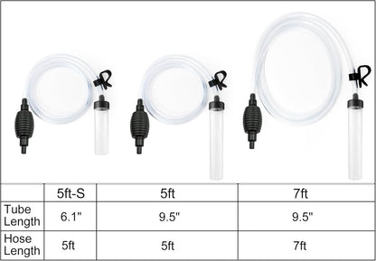 5ft-S Aquarium Siphon Vacuum Cleaner for Fish Tank Cleaning Gravel & Sand