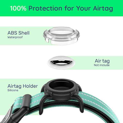 Airtag Dog Collar with QR Code, Reflective Dog Collar with Airtag Holder, Soft Padded & Safety Locking Buckle Adjustable Dog Collar for Small Dogs